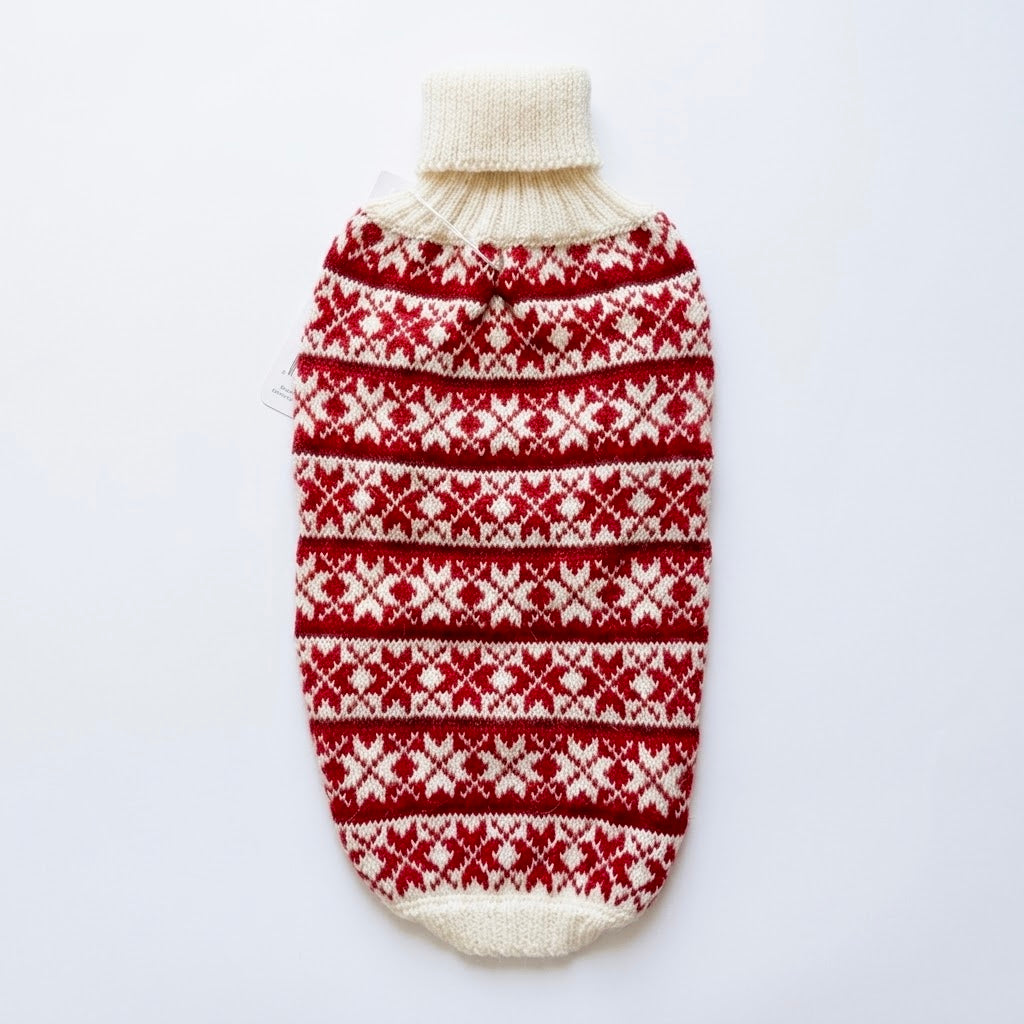 Pull Alpaga Nordique - rouge & ivoire