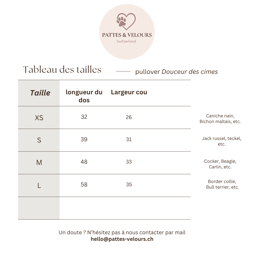 Pullover pour chien Douceur des cimes