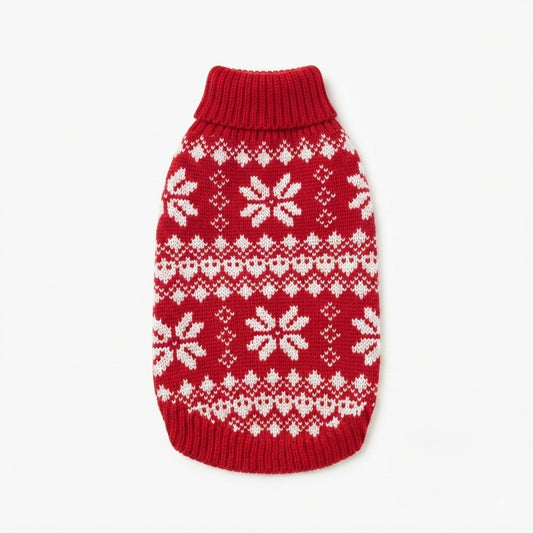 Pull Flocon rouge - pour petits chiens