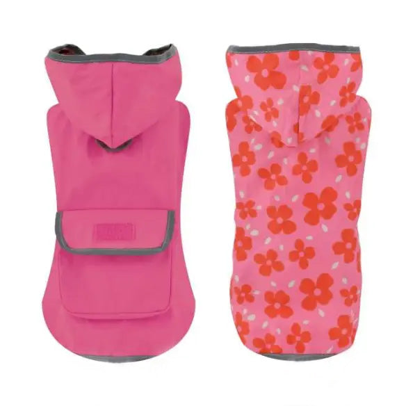 Manteau de pluie réversible pour petit chien – Pluie en fleurs