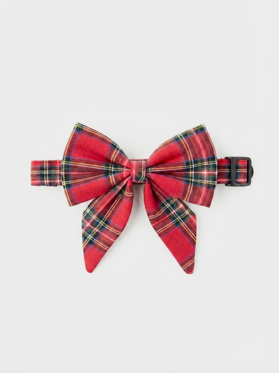 Edinburgh Signature - Rotes Tartanhalsband mit Schleife für Hunde