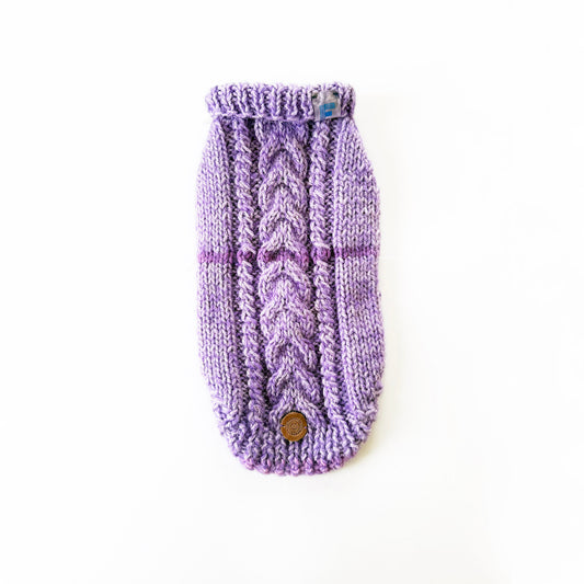 Pullover pour chien Rêve de Lavande - Tricoté à la main avec amour